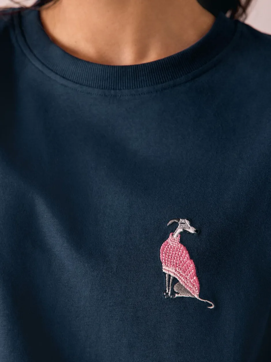 Pyjama's|Loungewear*Next Navy Whippet - Tricot pyjama met korte mouwen