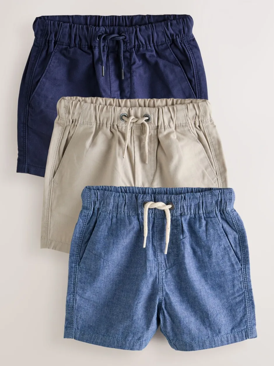 Shorts|Shorts*Next Navy/Stone/Chambray Blue - Verpakking van 3 pull-on broekjes (3mnd -7jr)