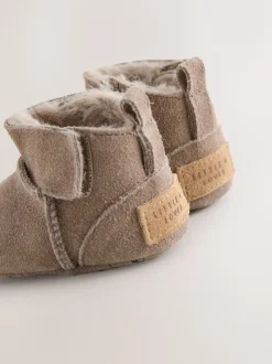Boots|Next - Suède baby-instaplaarsjes (0-24mnd) Nertsgrijs/bruin