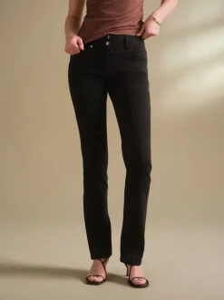 Jeans|Next - Lift, slim en shape jeans met bootcut Net zwart