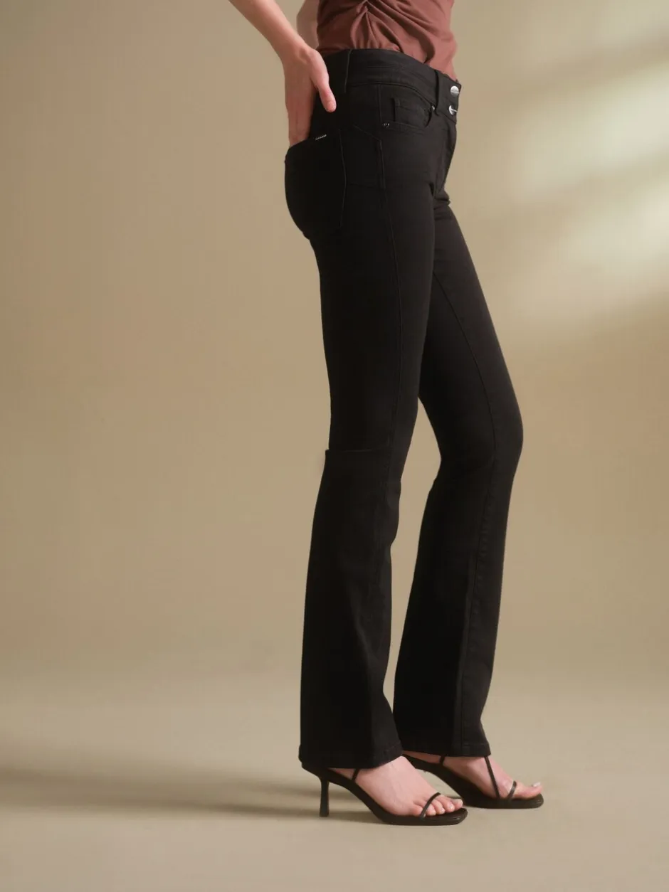 Jeans|Next - Lift, slim en shape jeans met bootcut Net zwart