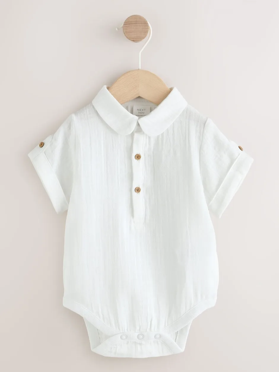 Shirts*Next Neutraal - 3 -delige babyset van overhemd, broek en bretels (0mnd-2jr)