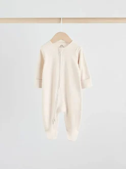 Multipacks|Babypakjes En Babypyjama's*Next Neutraal - 5 Verpakking van babypyjama's met tweewegrits en voetjes (0-2jr)