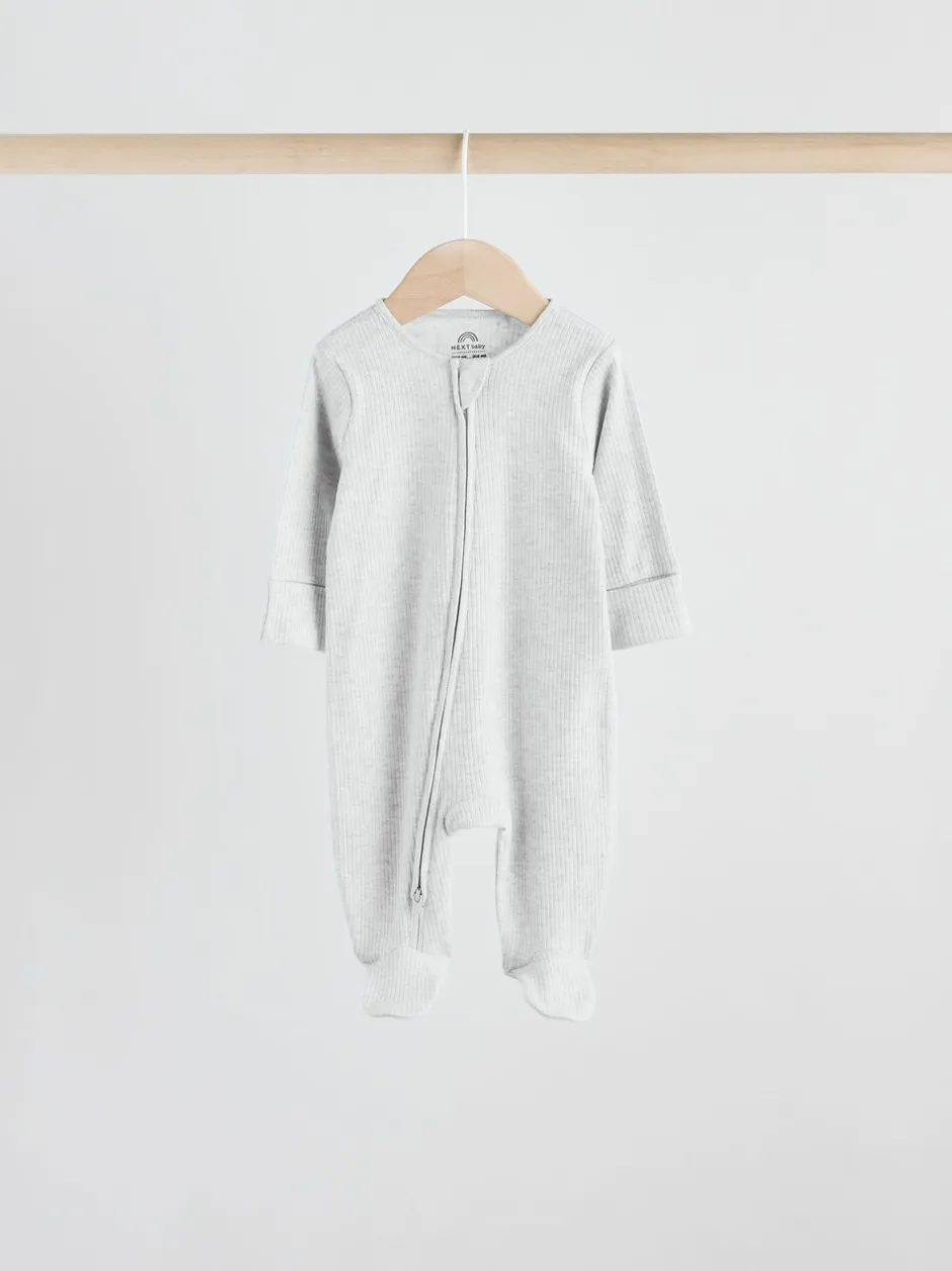 Multipacks|Babypakjes En Babypyjama's*Next Neutraal - 5 Verpakking van babypyjama's met tweewegrits en voetjes (0-2jr)