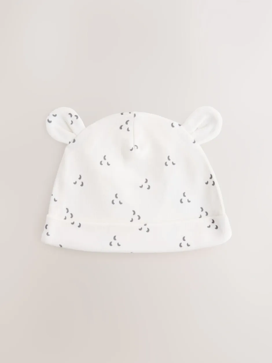 Mutsjes En Antikrabwantjes*Next Neutraal - Baby 100% katoenen beanie-mutsen set van 3 (0-12mnd)