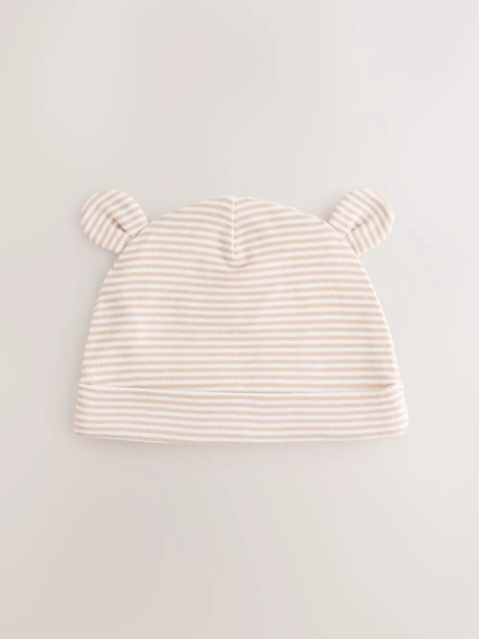 Mutsjes En Antikrabwantjes*Next Neutraal - Baby 100% katoenen beanie-mutsen set van 3 (0-12mnd)