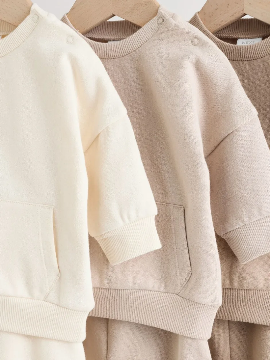 Joggingbroeken|Sweaters En Hoody´S|Next Neutraal - Baby Sweatshirt en Joggingbroeken Set 6 stuks (0mnd-3jaar)
