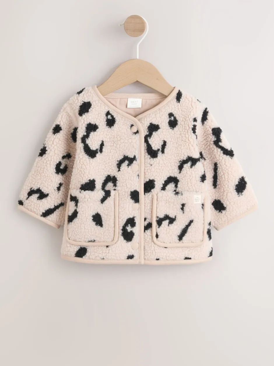 Jassen En Jacks*Next Neutraal - Babyjas van borg met luipaardprint (0mnd -2jr)