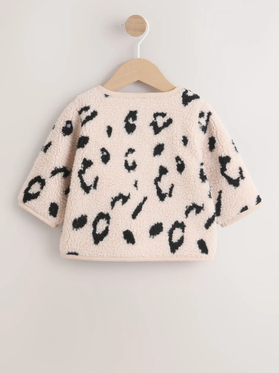 Jassen En Jacks*Next Neutraal - Babyjas van borg met luipaardprint (0mnd -2jr)