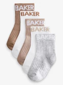 Sokken En Panty's|Sokken*Baker by Ted Baker - babysokken verpakking van 5 Neutraal