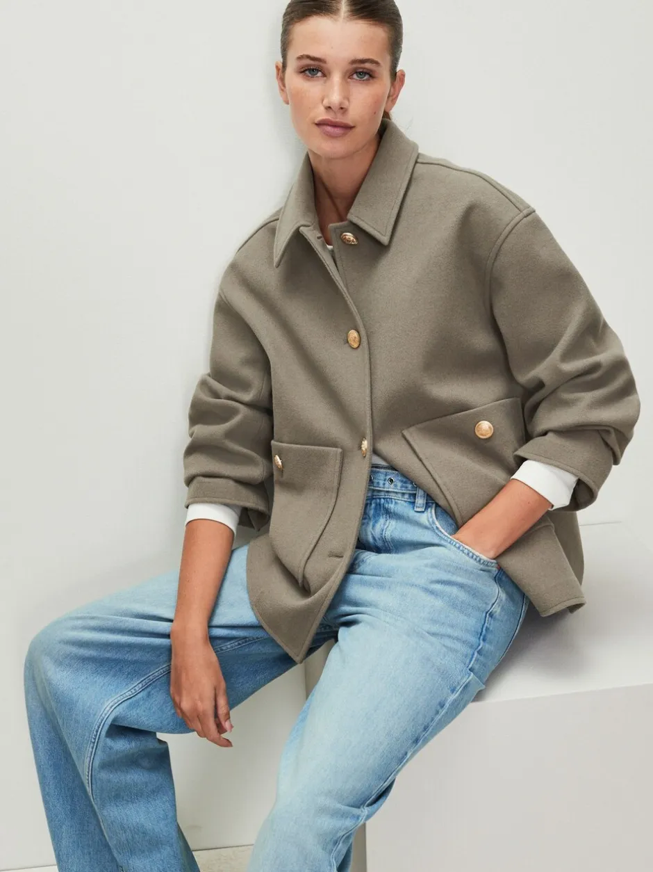 Jassen En Jacks*Next - Brushed Collared Jacket Neutraal