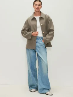 Jassen En Jacks*Next - Brushed Collared Jacket Neutraal