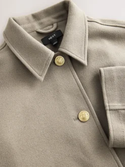 Jassen En Jacks*Next - Brushed Collared Jacket Neutraal