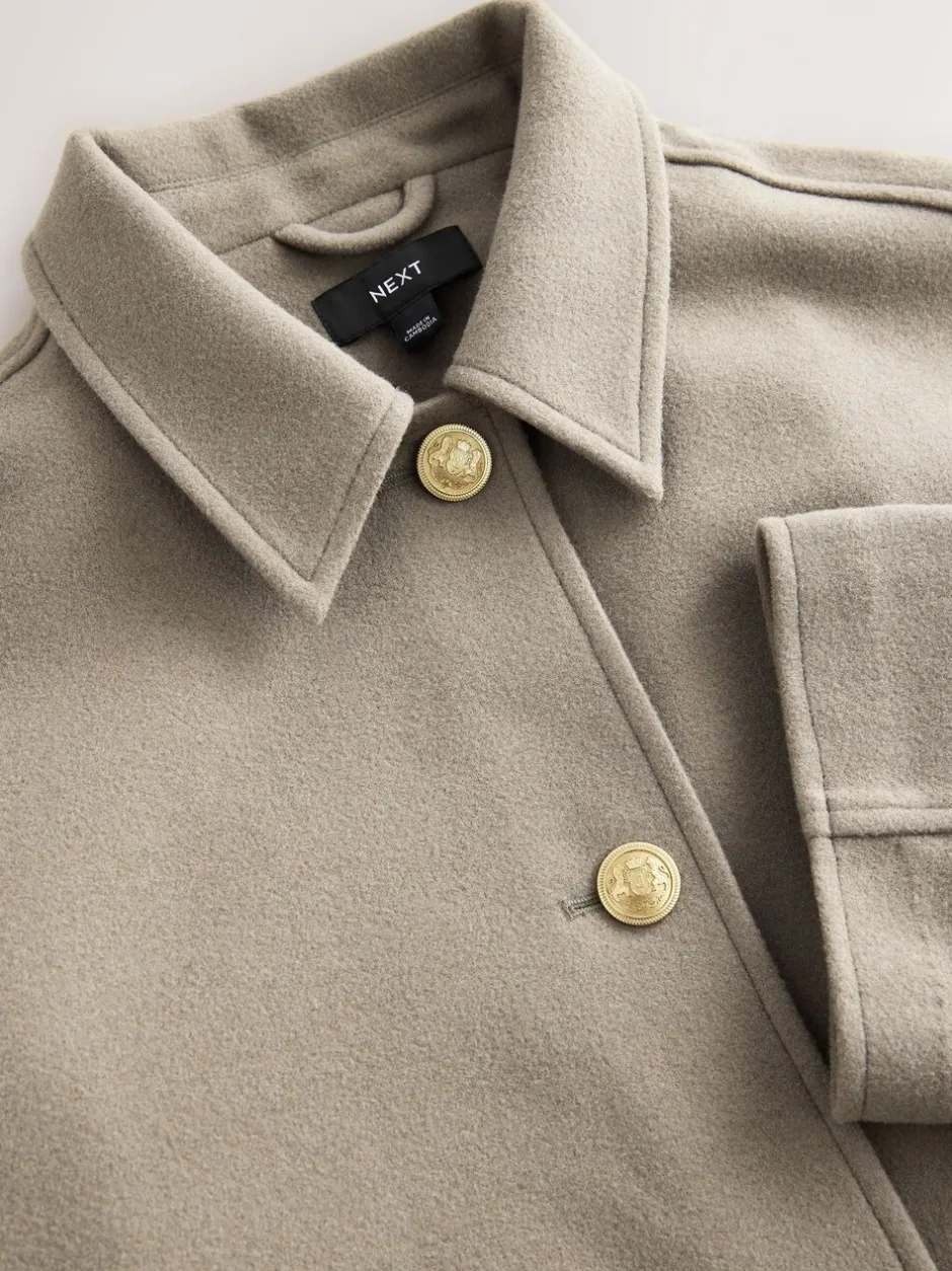 Jassen En Jacks*Next - Brushed Collared Jacket Neutraal