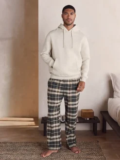 Pyjama's|Loungewear*Next - Check Bottoms Long Sleeve Hoodie Set Neutraal
