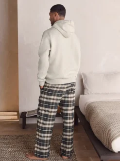 Pyjama's|Loungewear*Next - Check Bottoms Long Sleeve Hoodie Set Neutraal