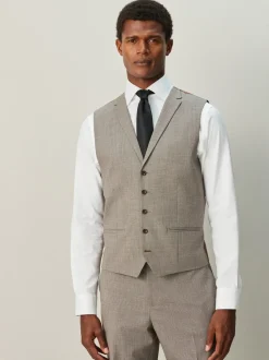 Vesten|Next - Contrast Fabric Detail Suit Waistcoat Neutraal