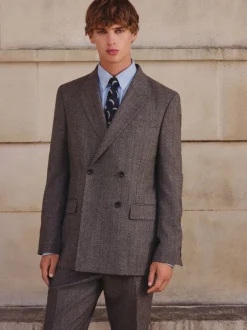 Pakken|Next Neutraal - Double Breasted Merino Wool Blend Suit Jacket
