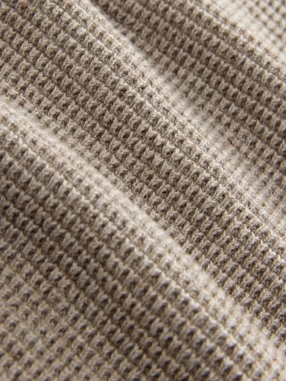 Gebreide Kleding|Next - Effen - Regular Fit Cotton Rich Textured Premium Quarter Zip Jumper Neutraal