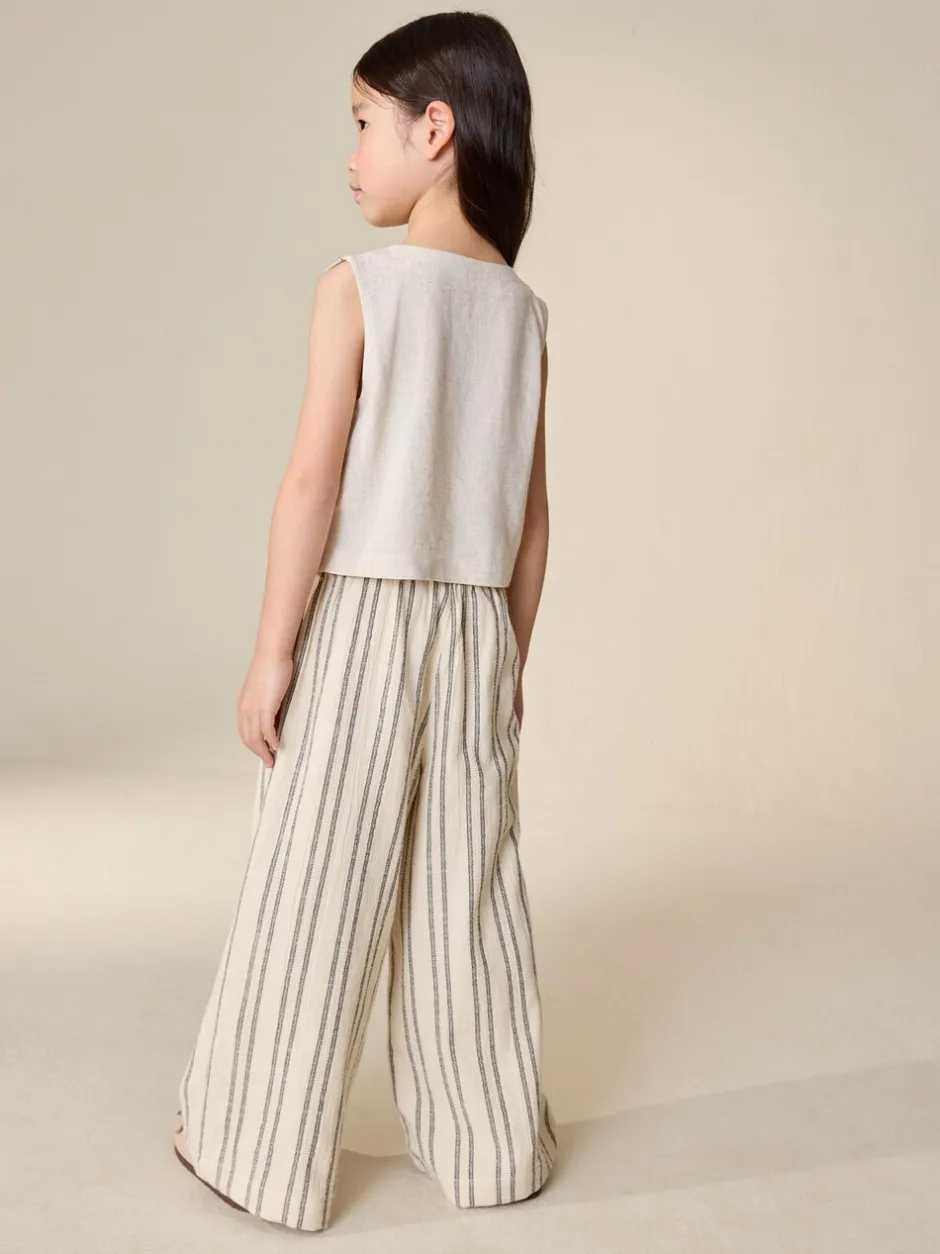 Sets En Outfits|Tops*Next Neutraal - Embroidered Waistcoat and Wide Leg Trousers Set (3-16yrs)