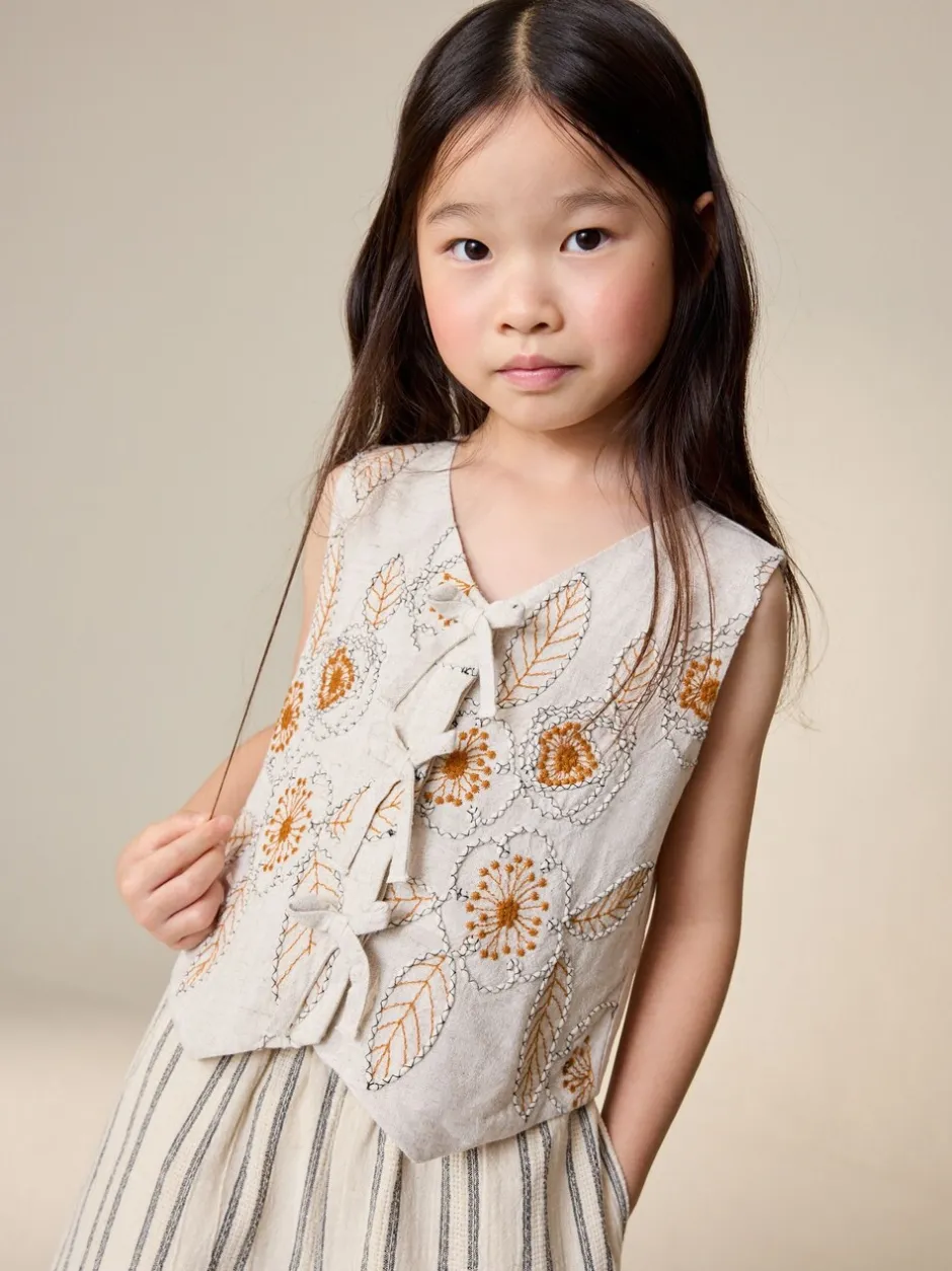 Sets En Outfits|Tops*Next Neutraal - Embroidered Waistcoat and Wide Leg Trousers Set (3-16yrs)