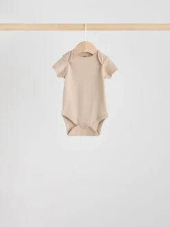 Rompertjes En Hemdjes|Rompertjes En Hemdjes|Next Neutraal - Essential set van 5 babyrompertjes met korte mouwen