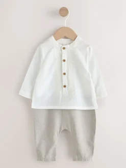 Rompertjes En Tuinbroeken|Babypakjes En Babypyjama's|Next - Gelegenheidsrompertje voor baby's (0mnd -2jr) Neutraal