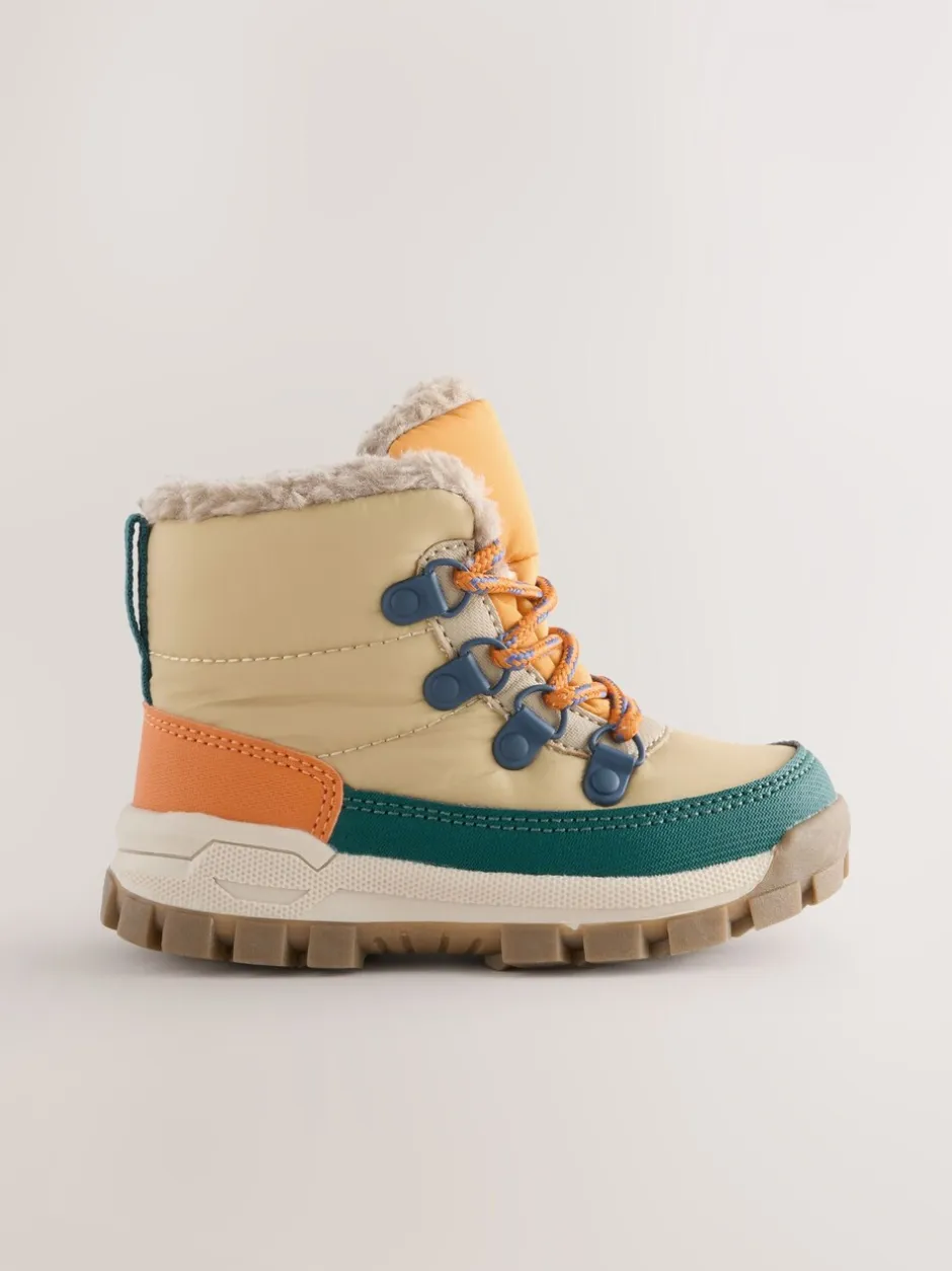 Boots|Next Neutraal - Gewatteerde hoge wandelschoenen met veters