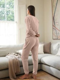 Loungewear|Alle Nacht- En Loungekleding*Next Neutraal - Gezellige pyjama met wafeldessin en lange mouwen