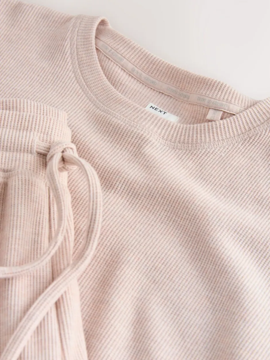 Loungewear|Alle Nacht- En Loungekleding*Next Neutraal - Gezellige pyjama met wafeldessin en lange mouwen