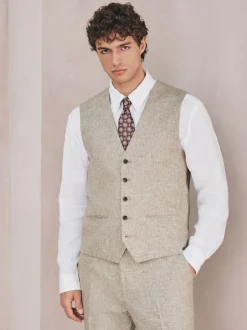 Vesten*Next - Gilet van linnenmix met textuur Neutraal