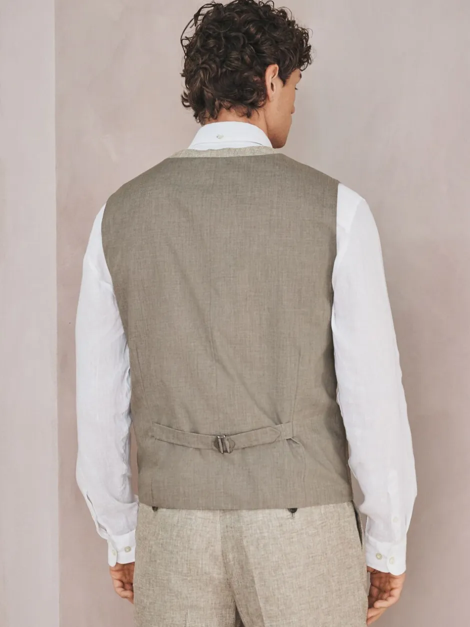 Vesten*Next - Gilet van linnenmix met textuur Neutraal