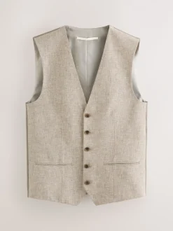 Vesten*Next - Gilet van linnenmix met textuur Neutraal