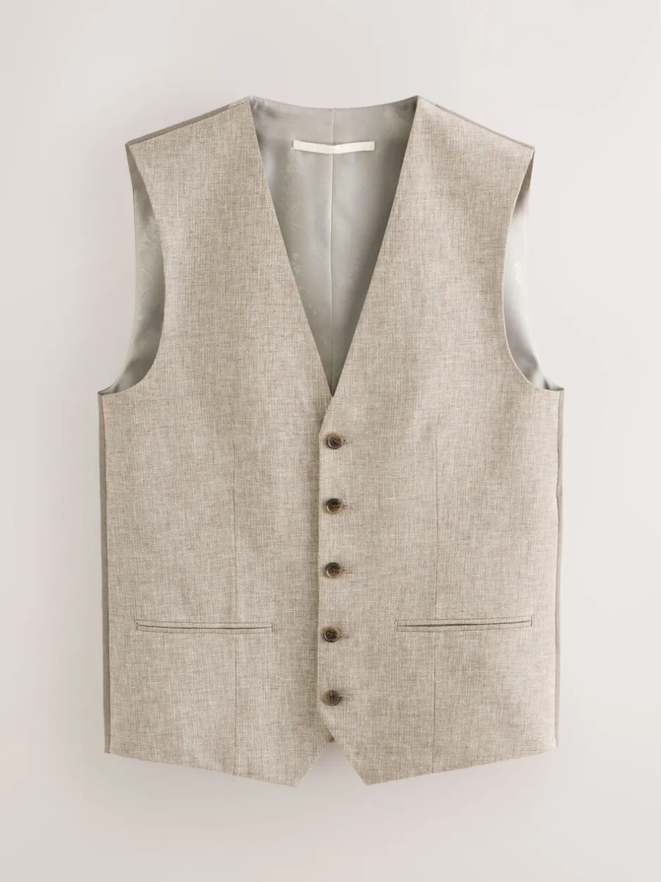 Vesten*Next - Gilet van linnenmix met textuur Neutraal