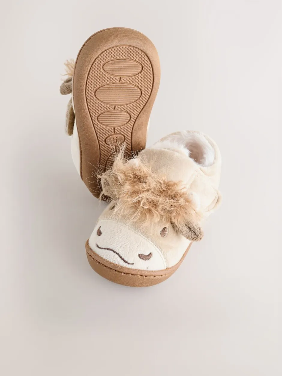 Pantoffels|Next Neutraal - Hamish the Highland Cow Cupsole Slippers