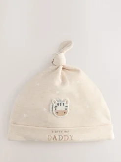 Mutsjes En Antikrabwantjes*Next Neutraal - I Love My Mummy/Daddy Baby Hoeden met Stropdas 2 set (0-6maanden)