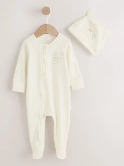 Babypakjes En Babypyjama's*Next Neutraal - Im New Here Sleepsuit And Hat Set (0-9mths)