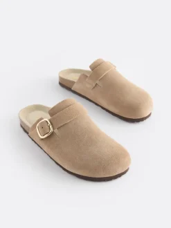Lage Schoenen|Next - Klompen met leren voetbed Neutraal