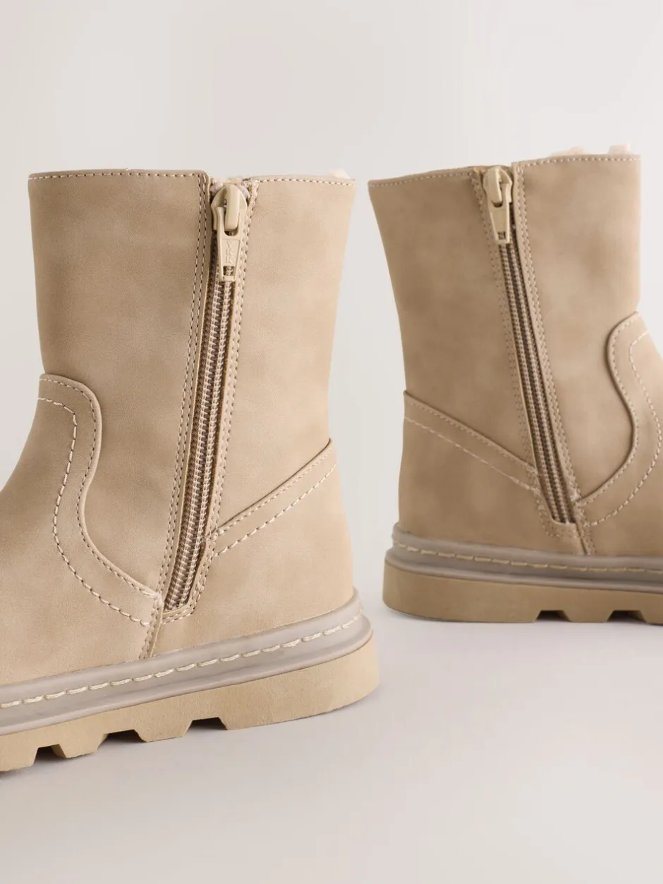 Boots|Next - Laarzen met kwastjes en gevoerd met imitatiebont Neutraal