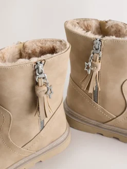 Boots|Next - Laarzen met kwastjes en gevoerd met imitatiebont Neutraal