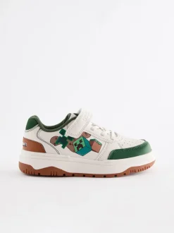 Sneakers*Next Neutraal - Minecraft sneakers met klittenband en elastische veters