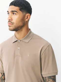 Poloshirts*Next Neutraal - Normale Pasvorm - Piqué poloshirt met korte mouwen