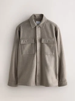 Blazers En Business-Jasjes|Next - Overshirt met twee zakken en wol Neutraal
