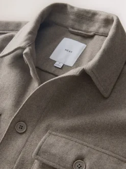 Blazers En Business-Jasjes|Next - Overshirt met twee zakken en wol Neutraal