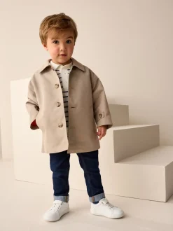Jassen, Jacks En Kinderwagenpakjes|Jassen En Jacks|Next Neutraal - Regenbestendige trenchcoat (3 mnd - 7 jr)