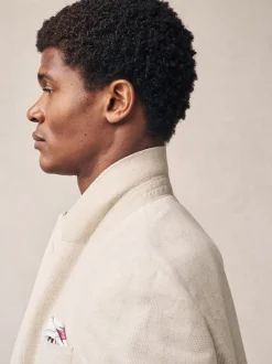 Blazers En Business-Jasjes|Pakken*Next Neutraal - Regular fit linnen blend geruit colbert