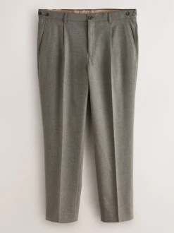 Formele Broek*Next - Regular Tapered Fit Smart Textured Soft Touch Trousers Neutraal