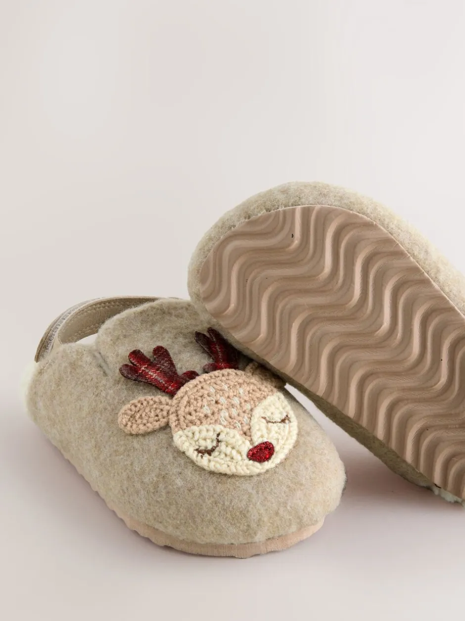 Pantoffels|Pantoffels*Next Neutraal - Rendier Kerstmis Klomp Pantoffels