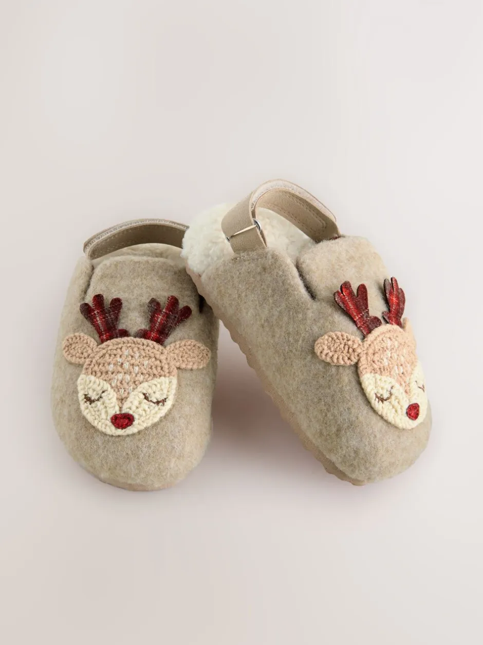 Pantoffels|Pantoffels*Next Neutraal - Rendier Kerstmis Klomp Pantoffels