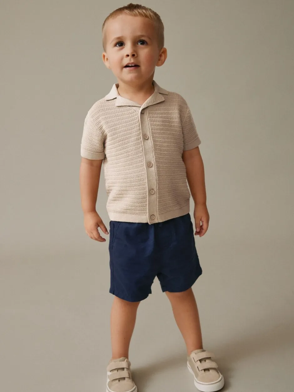 Gelegenheidskleding*Next - Revere Collar Short Sleeve Knitted Polo Shirt (3mths-7yrs) Neutraal